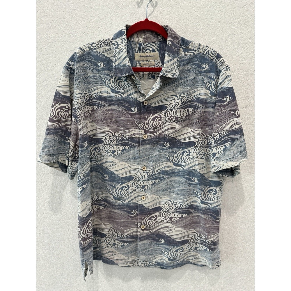 Tommy Bahama Shirt Mens Large Ocean  Island Ocean